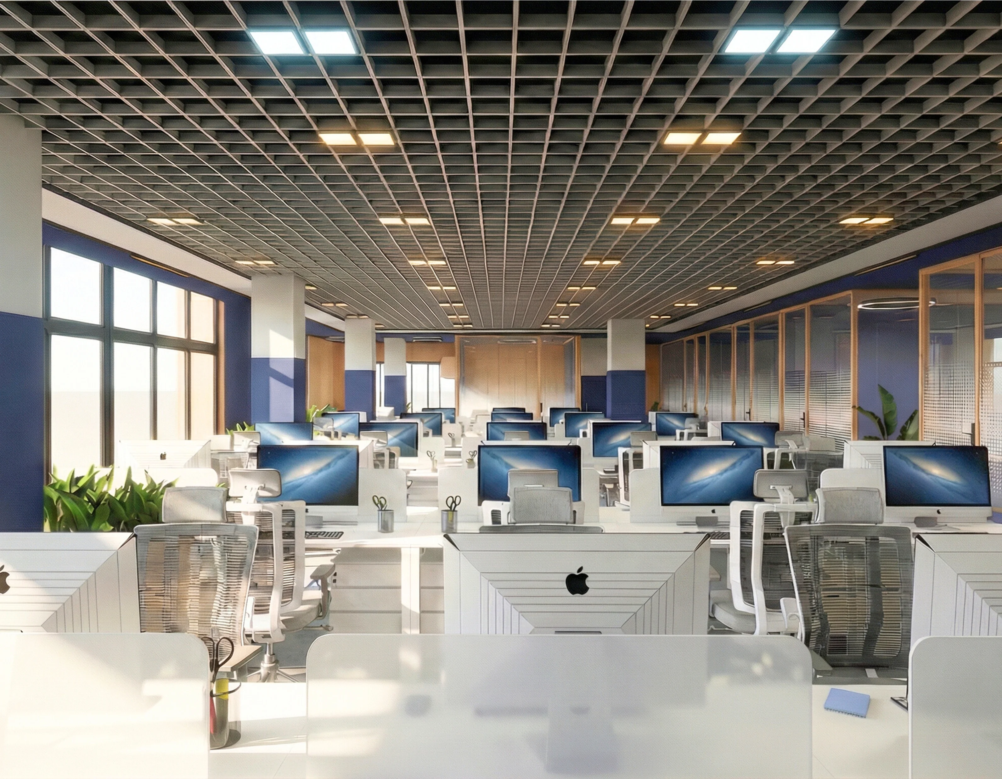 Open-plan office interior at ION Exchange — enlarged